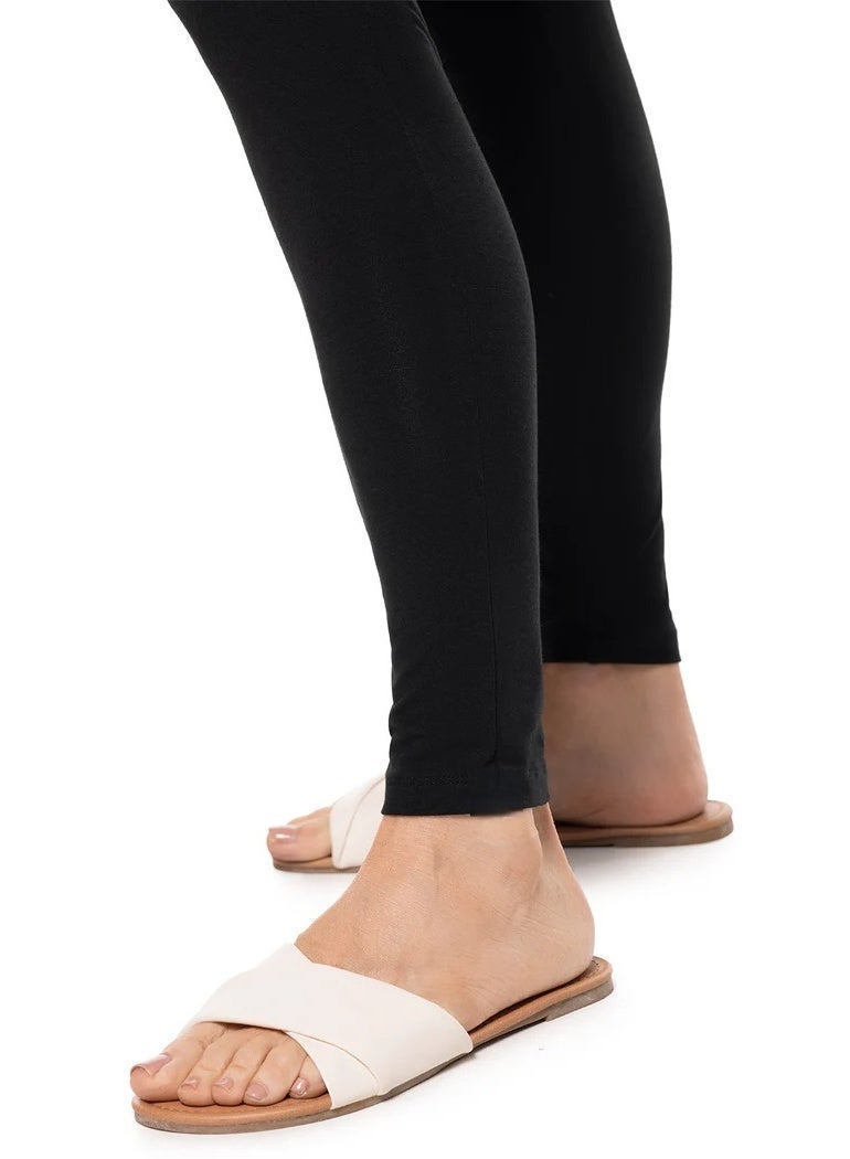 برفكتوري بنطال قطني نسائي ضيق، قطعة أساسية مريحة للارتداء اليومي - أسود - Image 3